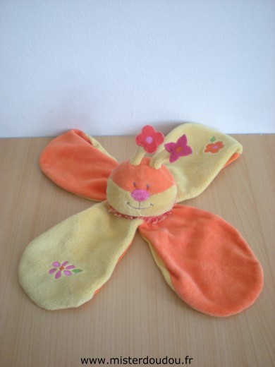 Marque Inconnue Fleur Pétales jaune orange avec broderies fleurs - Bon état