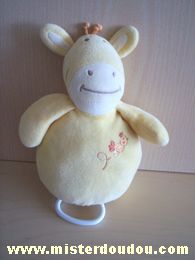 Amtoys Girafe Jaune avec brodé un oiseau - Très bon état