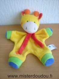 Baby sun Girafe Jaune vert bleu orange echarpe rouge - Très bon état