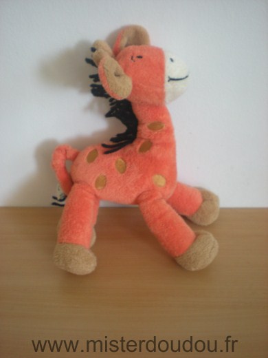 Mots d enfants Girafe Orange points jaunes - Très bon état