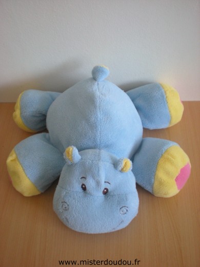 Marque Inconnue Hippopotame Bleu jaune rose - Très bon état