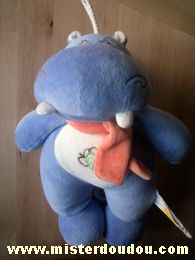 Partner jouet Hippopotame Mauve écharpe orange - Très bon état