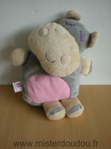 Spook Hippopotame Gris rose beige fnac eveil et jeux - Très bon état