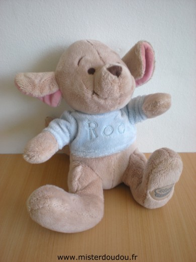 Disney Kangourou Peluche disney store, gourou beige tshirt brodé roo - Très bon état
