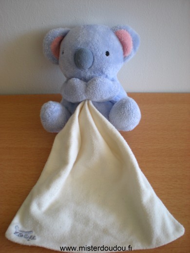 Tigex Koala Mauve oreilles roses avec mouchoir blanc - Très bon état