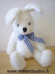 Marque Inconnue Lapin Blanc noeud carreaux bleu blanc - Bon état