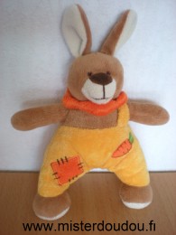 Marque Inconnue Lapin Marron jaune carotte brodée orange - Très bon état