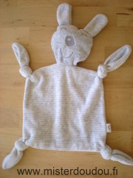Auchan Lapin Rayé gris blanc - Bon état
