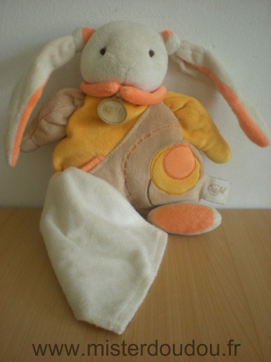 Baby nat Lapin Beige orange jaune mouchoir ecru - Très bon état
