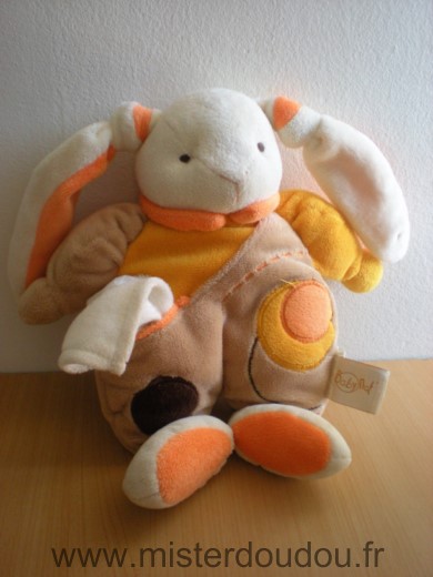 Baby nat Lapin Beige orange jaune mouchoir ecru - Très bon état