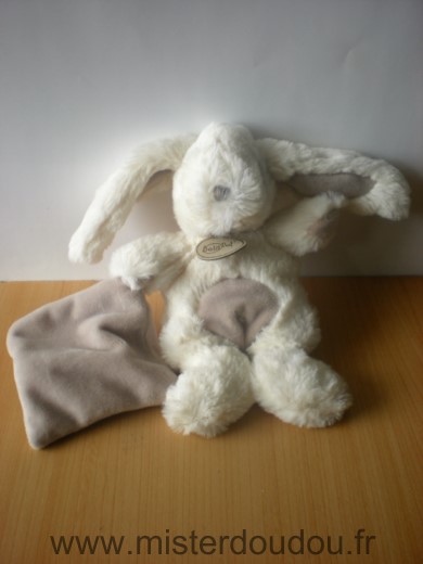 Baby nat Lapin Blanc mouchoir gris-beige - Très bon état
