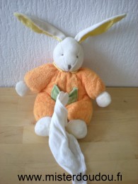 Baby nat Lapin Orange mouchoir blanc - Très bon état