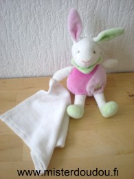 Baby nat Lapin Rose vert mouchoir blanc - Très bon état