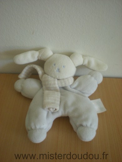 Corolle Lapin Patachou mauve clair echarpe rayee blanc - Très bon état