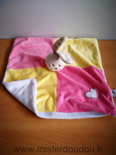 Lapin Rose jaune blanc coeur Cp international