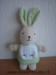 Dmc Lapin Vert bavoir avec deux carottes brodées - Très bon état