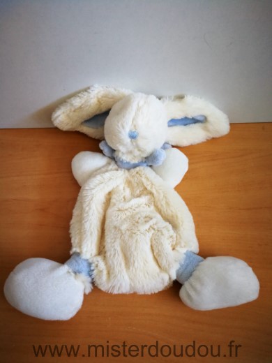 Doudou et compagnie Lapin Blanc bleu - Très bon état