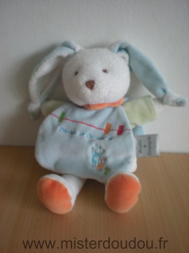 Doudou et compagnie Lapin Blanc cape bleu - Très bon état