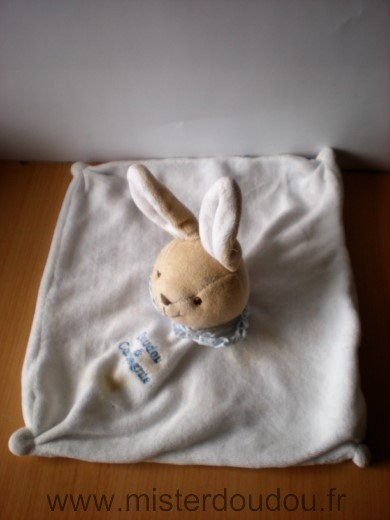 Doudou et compagnie Lapin Blanc col bleu - Etat moyen