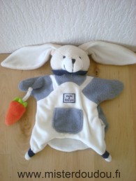 Doudou et compagnie Lapin Blanc gris carotte orange - Très bon état