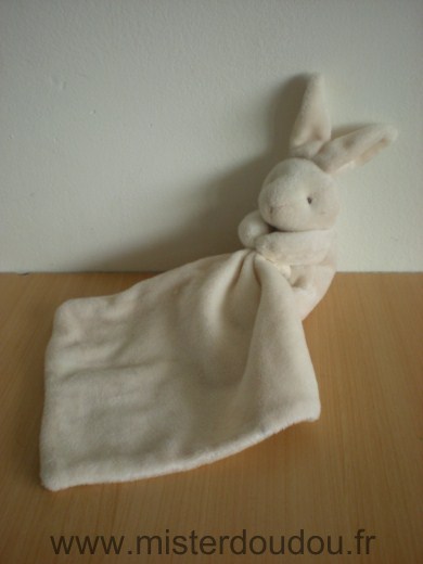 Doudou et compagnie Lapin Ecru mouchoir ecru - Très bon état