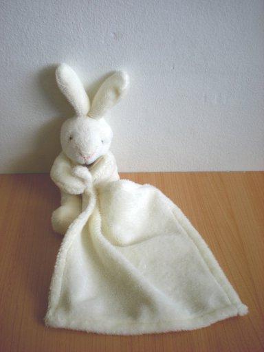 Doudou et compagnie Lapin Ecru mouchoir ecru - Très bon état