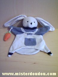 Doudou et compagnie Lapin Gris blanc carotte orange - Bon état