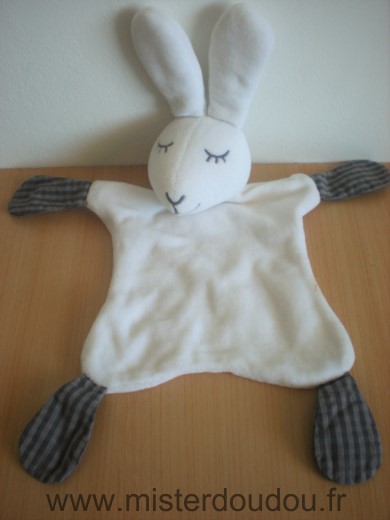 Du pareil au même Lapin Dormeur blanc pattes tissus marron - Très bon état