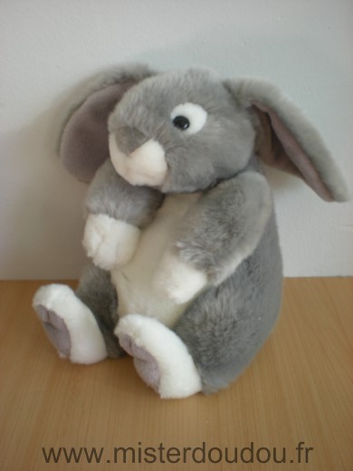 Gipsy Lapin Peluche gris blanc - Très bon état