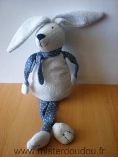 Bout chou Lapin Bleu gris clair etoiles - Très bon état