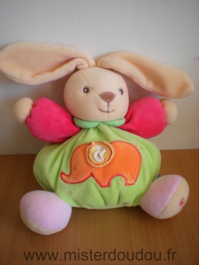 Kaloo Lapin Vert rose elephant orange - Très bon état