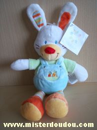 Kiabi baby Lapin Blanc vert bleu orange - Neuf
