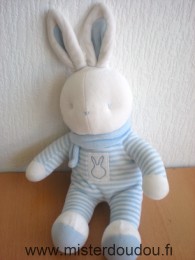 Klorane Lapin Rayé bleu blanc écharpe bleue - Très bon état