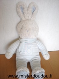 Klorane Lapin Rayé bleu blanc écharpe bleue - Très bon état