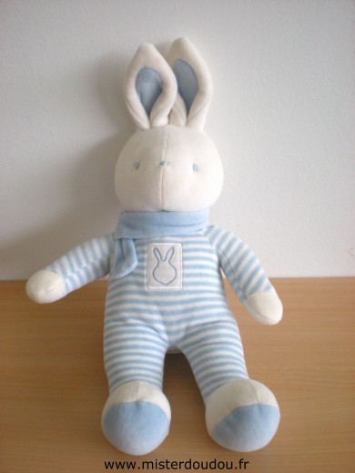 Klorane Lapin Rayé bleu blanc écharpe bleue - Très bon état