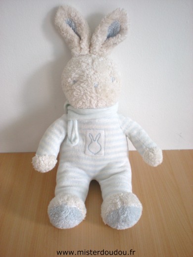 Klorane Lapin Rayé bleu blanc echarpe bleue - Très bon état