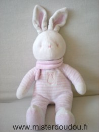 Klorane Lapin Rayé rose blanc écharpe rose - Très bon état