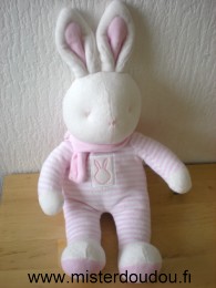Klorane Lapin Rayé rose blanc écharpe rose - Très bon état