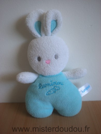 Luminou Lapin Bleu blanc carotte - Très bon état