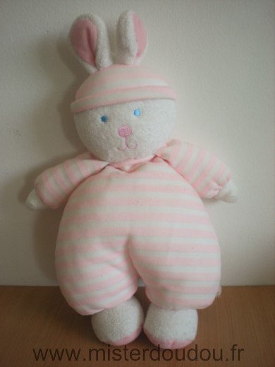 Luminou Lapin Raye rose blanc - Bon état