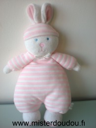 Luminou Lapin Rayé rose blanc - Très bon état