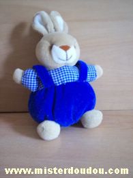 Marque Inconnue Lapin Beige salopette bleu - Très bon état