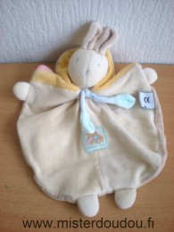 Moulin roty Lapin Beige jaune rose bleu marron - Très bon état