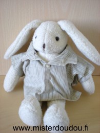 Moulin roty Lapin Ecru chemise rayée grise - Très bon état