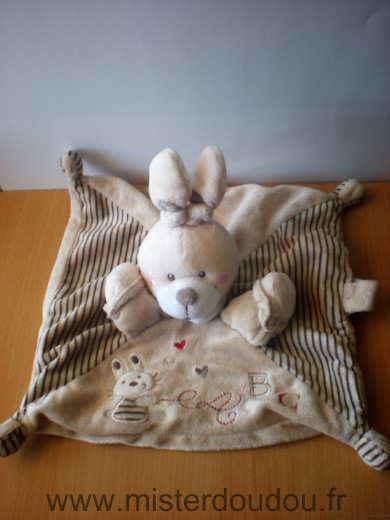 Nicotoy Lapin Beige broderie lapin coeur abc - Très bon état