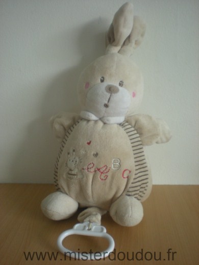 Nicotoy Lapin Beige motif lapin a b c - Très bon état