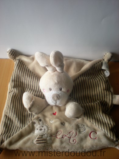 Nicotoy Lapin Beige motif lapin a b c - Très bon état