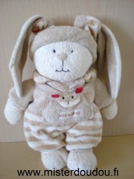 Nicotoy Lapin Beige rayé marron - Bon état