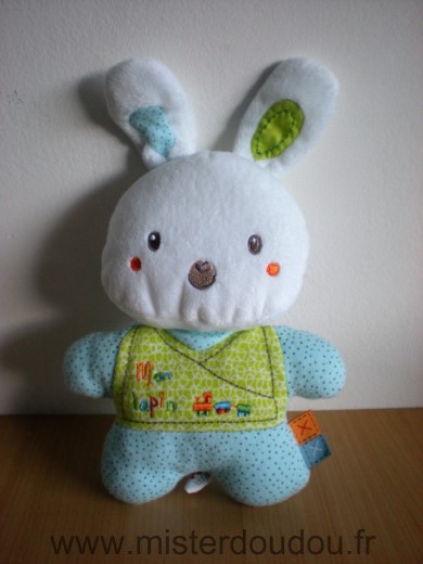 Nicotoy Lapin Bleu blanc train mon lapin - Très bon état