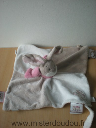 Noukie s Lapin Beige écru écharpe rose - oscarine - Très bon état
